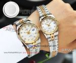 Perfect Replica Rolex Datejust Two Tone White Diamond Dial Watches 